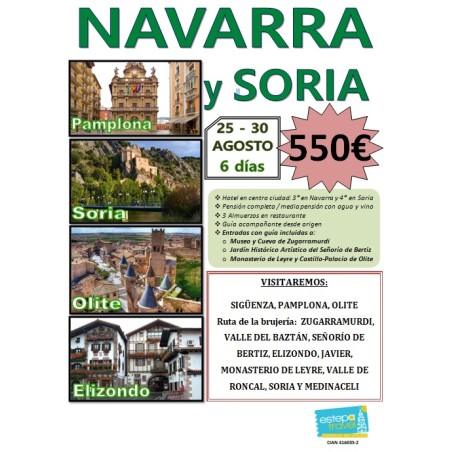 Navarra y Soria - 25 al 30 Agosto - 6 días